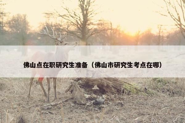 佛山点在职研究生准备（佛山市研究生考点在哪）