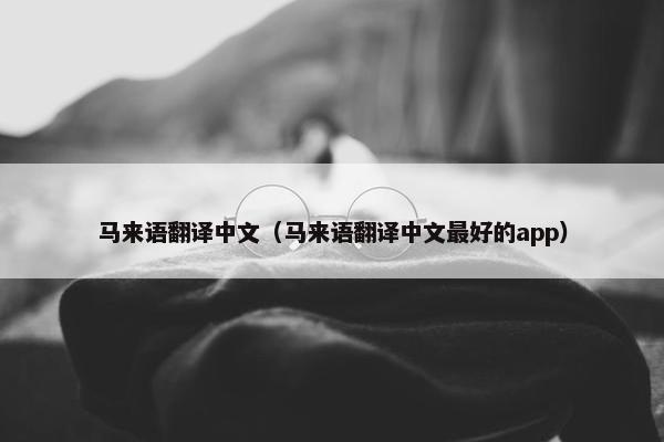 马来语翻译中文（马来语翻译中文最好的app）
