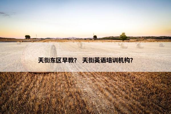 天街东区早教？ 天街英语培训机构？