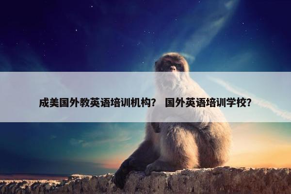 成美国外教英语培训机构？ 国外英语培训学校？