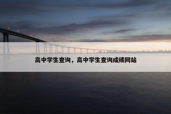 高中学生查询，高中学生查询成绩网站