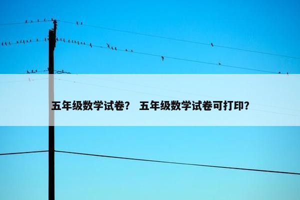 五年级数学试卷？ 五年级数学试卷可打印？