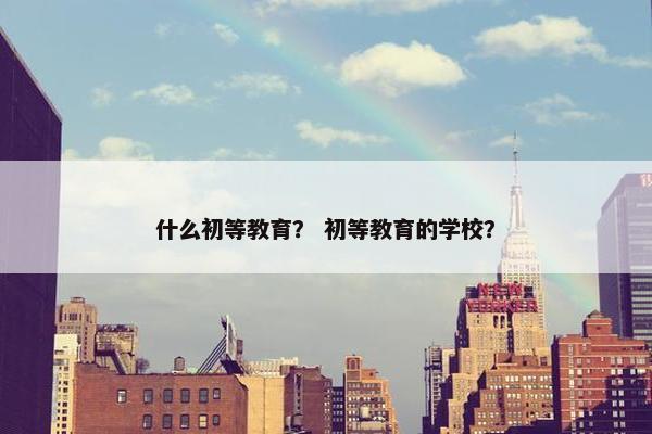 什么初等教育？ 初等教育的学校？