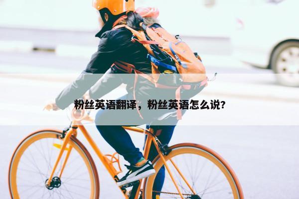 粉丝英语翻译，粉丝英语怎么说?