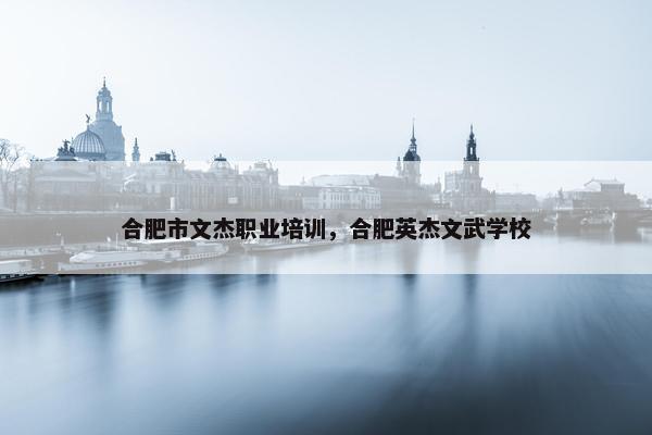 合肥市文杰职业培训，合肥英杰文武学校