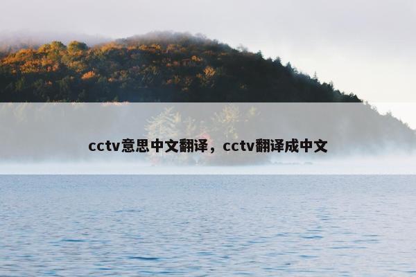 cctv意思中文翻译，cctv翻译成中文