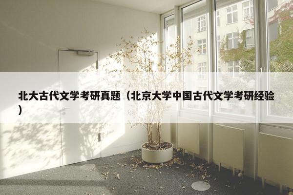 北大古代文学考研真题（北京大学中国古代文学考研经验）