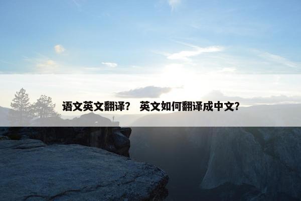 语文英文翻译？ 英文如何翻译成中文？