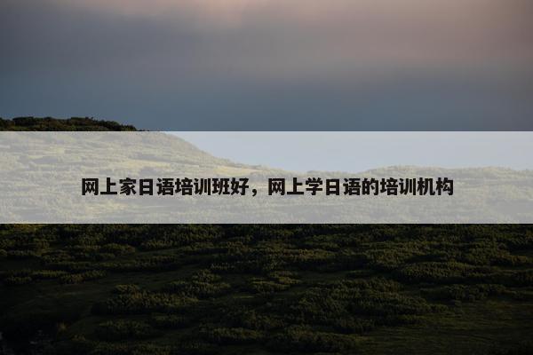 网上家日语培训班好，网上学日语的培训机构