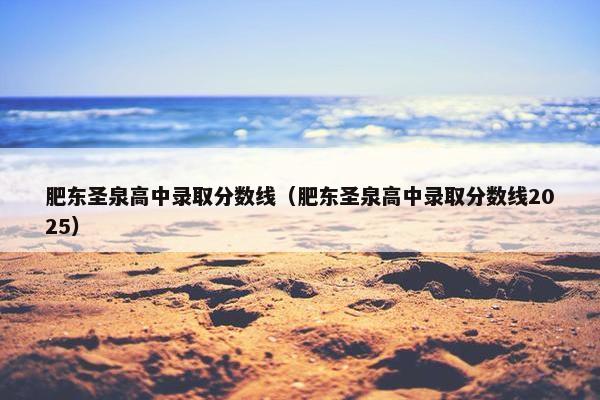 肥东圣泉高中录取分数线（肥东圣泉高中录取分数线2025）