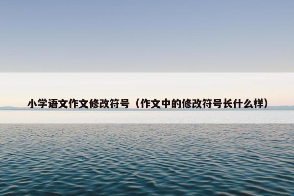 小学语文作文修改符号（作文中的修改符号长什么样）