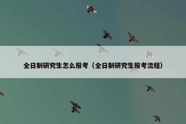 全日制研究生怎么报考(全日制研究生报考流程) 全日制研究生怎么报考(全日制研究生报考流程)