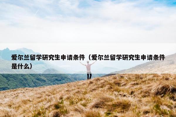 爱尔兰留学研究生申请条件（爱尔兰留学研究生申请条件是什么）
